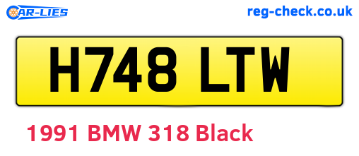 H748LTW are the vehicle registration plates.