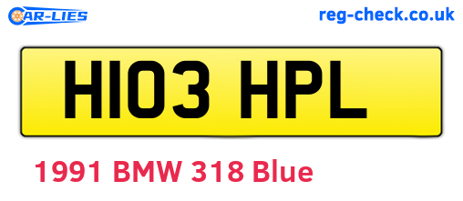 H103HPL are the vehicle registration plates.