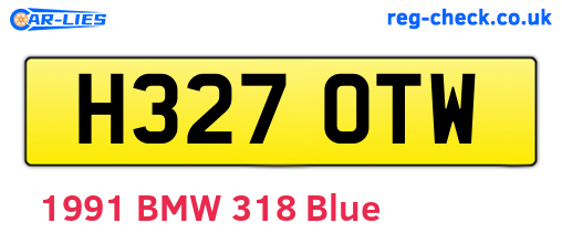 H327OTW are the vehicle registration plates.