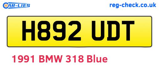 H892UDT are the vehicle registration plates.