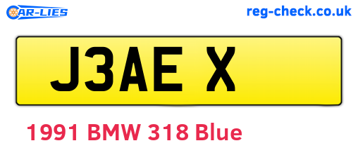 J3AEX are the vehicle registration plates.