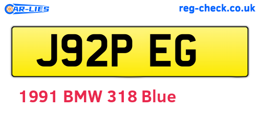 J92PEG are the vehicle registration plates.