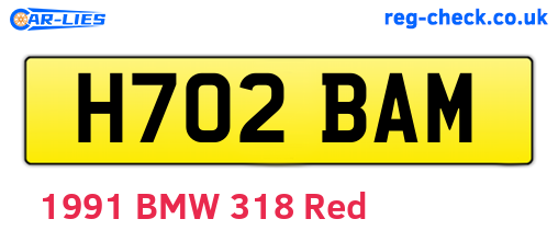 H702BAM are the vehicle registration plates.