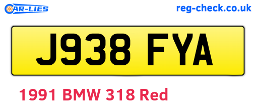 J938FYA are the vehicle registration plates.
