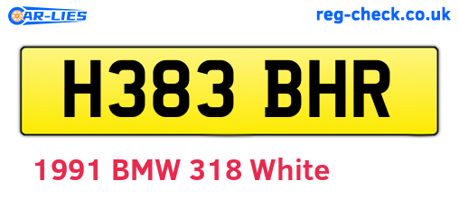 H383BHR are the vehicle registration plates.