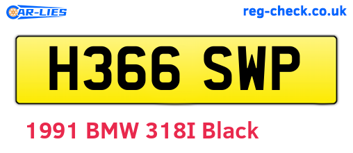 H366SWP are the vehicle registration plates.