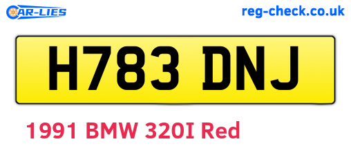 H783DNJ are the vehicle registration plates.