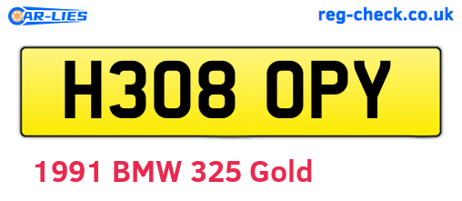 H308OPY are the vehicle registration plates.
