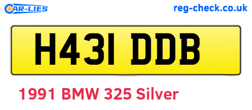 H431DDB are the vehicle registration plates.
