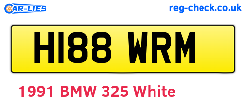 H188WRM are the vehicle registration plates.