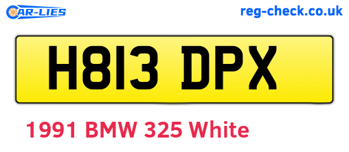 H813DPX are the vehicle registration plates.