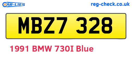 MBZ7328 are the vehicle registration plates.