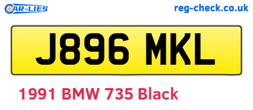 J896MKL are the vehicle registration plates.