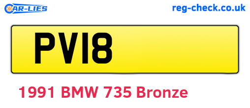 PV18 are the vehicle registration plates.