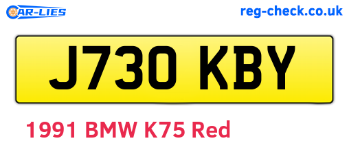 J730KBY are the vehicle registration plates.