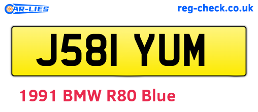 J581YUM are the vehicle registration plates.