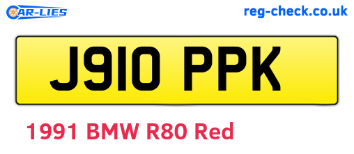 J910PPK are the vehicle registration plates.