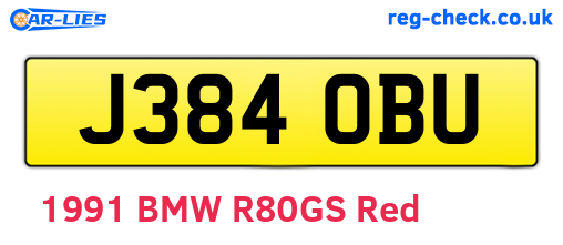 J384OBU are the vehicle registration plates.