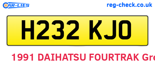 H232KJO are the vehicle registration plates.
