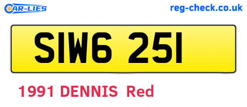 SIW6251 are the vehicle registration plates.