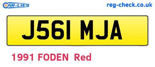 J561MJA are the vehicle registration plates.
