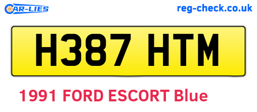 H387HTM are the vehicle registration plates.
