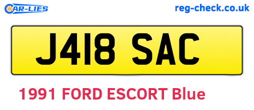 J418SAC are the vehicle registration plates.