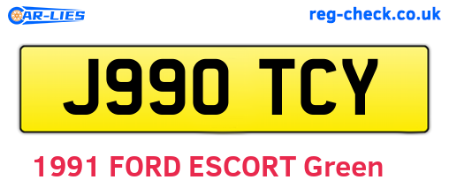 J990TCY are the vehicle registration plates.