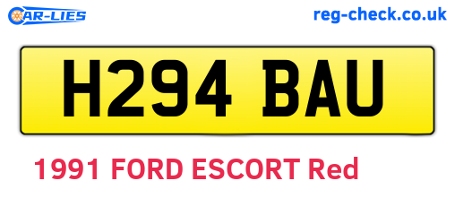 H294BAU are the vehicle registration plates.