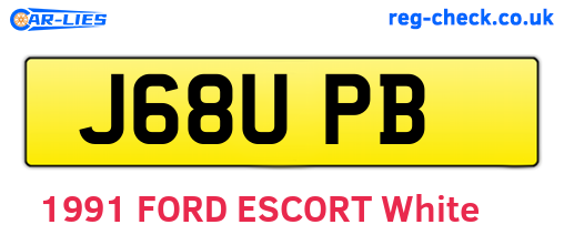 J68UPB are the vehicle registration plates.
