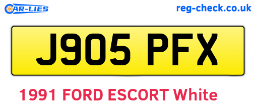 J905PFX are the vehicle registration plates.