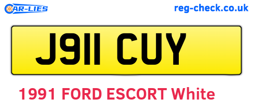 J911CUY are the vehicle registration plates.