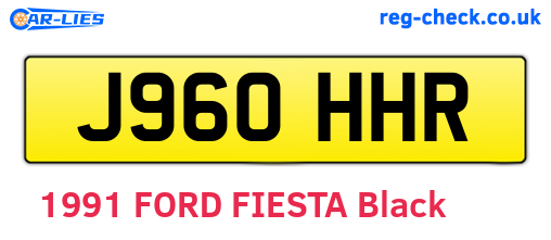 J960HHR are the vehicle registration plates.