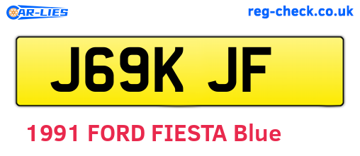 J69KJF are the vehicle registration plates.