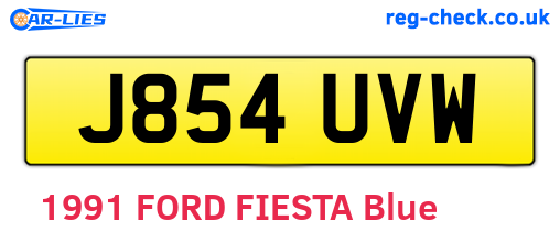 J854UVW are the vehicle registration plates.