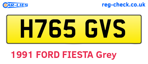 H765GVS are the vehicle registration plates.