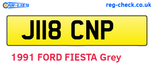 J118CNP are the vehicle registration plates.
