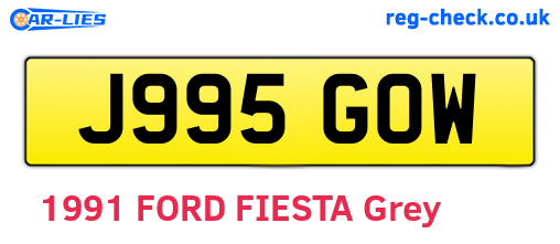 J995GOW are the vehicle registration plates.