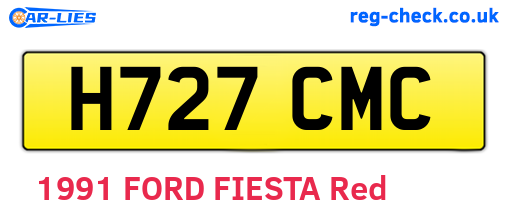 H727CMC are the vehicle registration plates.