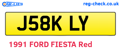 J58KLY are the vehicle registration plates.