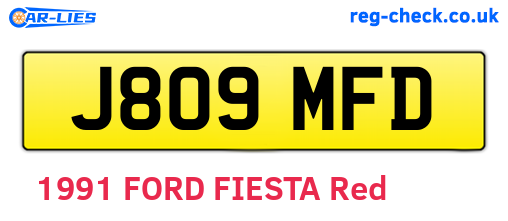 J809MFD are the vehicle registration plates.