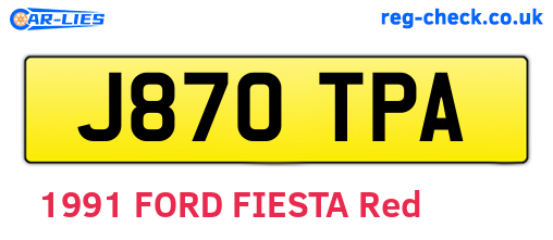 J870TPA are the vehicle registration plates.