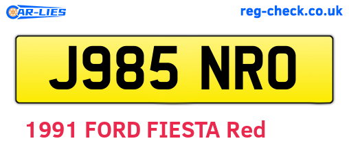 J985NRO are the vehicle registration plates.