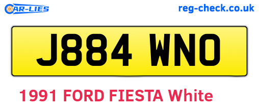J884WNO are the vehicle registration plates.