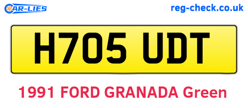 H705UDT are the vehicle registration plates.