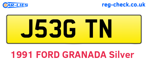 J53GTN are the vehicle registration plates.