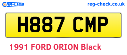 H887CMP are the vehicle registration plates.