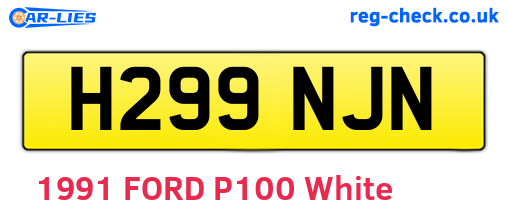 H299NJN are the vehicle registration plates.
