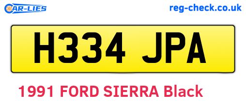 H334JPA are the vehicle registration plates.