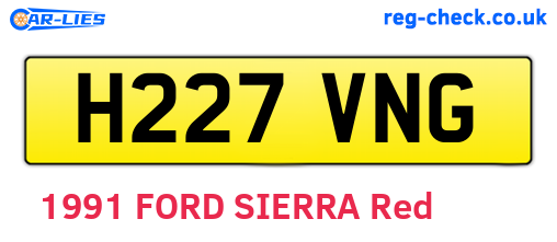 H227VNG are the vehicle registration plates.